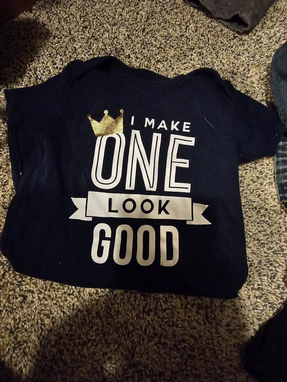 Carter's Navy Blue Short-Sleeve Tee with Gold Crown Graphic